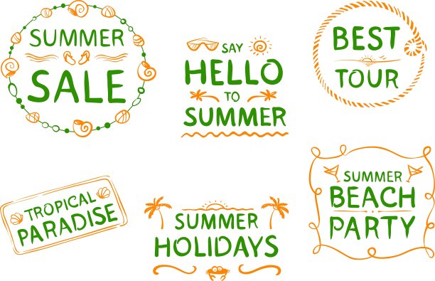 夏季设计元素图片下载