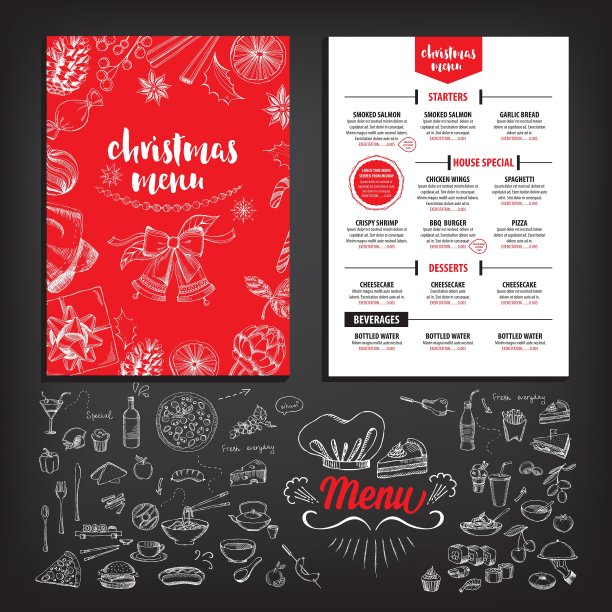 圣诞派对邀请餐厅食物传单图片下载