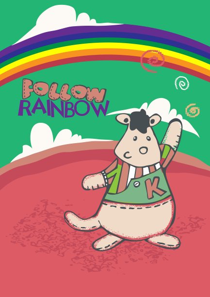 袋鼠跟彩虹图片下载