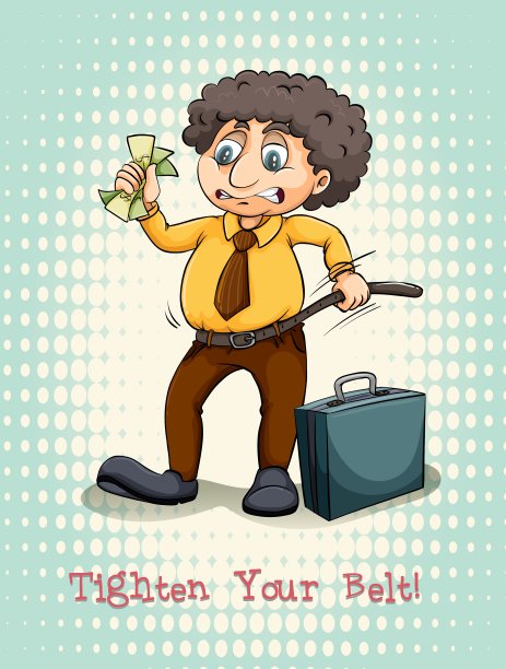 勒紧腰带成语表达图片下载