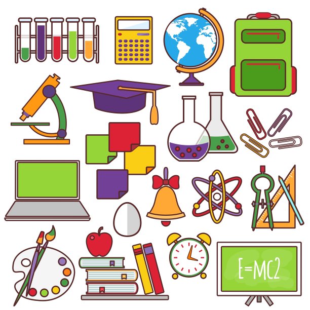 一套学校和教育图标图片下载