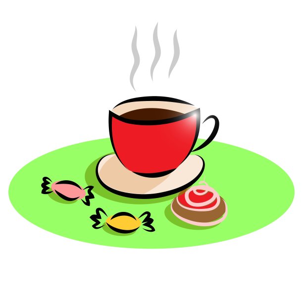 早上一杯茶和蛋糕糖果图片下载