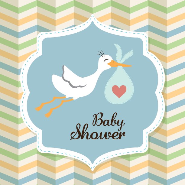 宝宝派对设计邀请概念丰富多彩图片下载