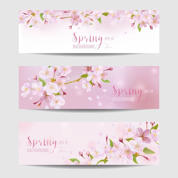 春花旗帜集-樱花树图片下载