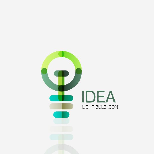 标志灯泡抽象线性几何图片下载