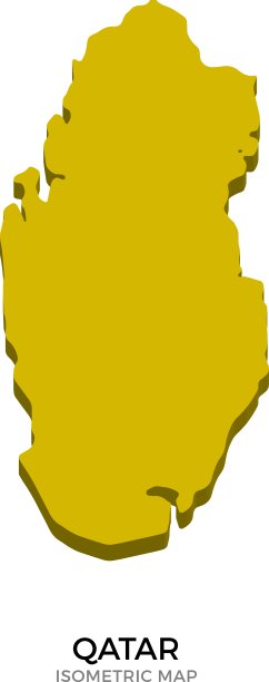 卡塔尔等角地图详细图片下载