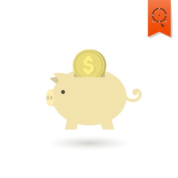 装有硬币的小猪钱箱图片下载