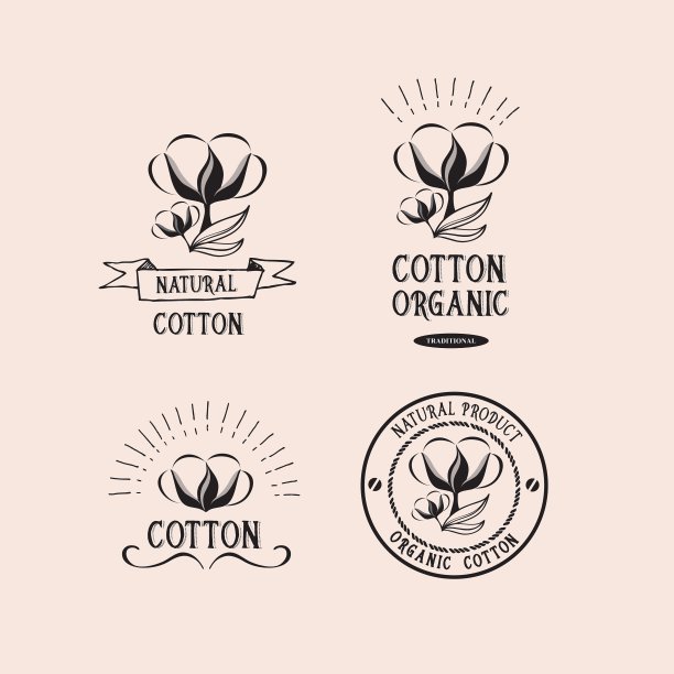 棉徽章设计有机产品图片下载