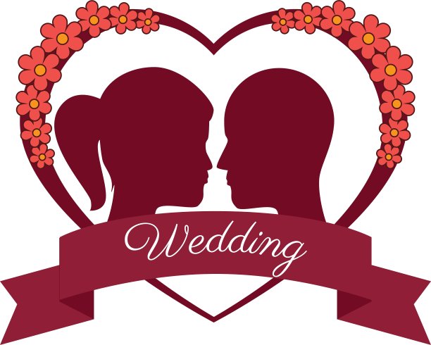 白色背景上的婚礼设计图片下载