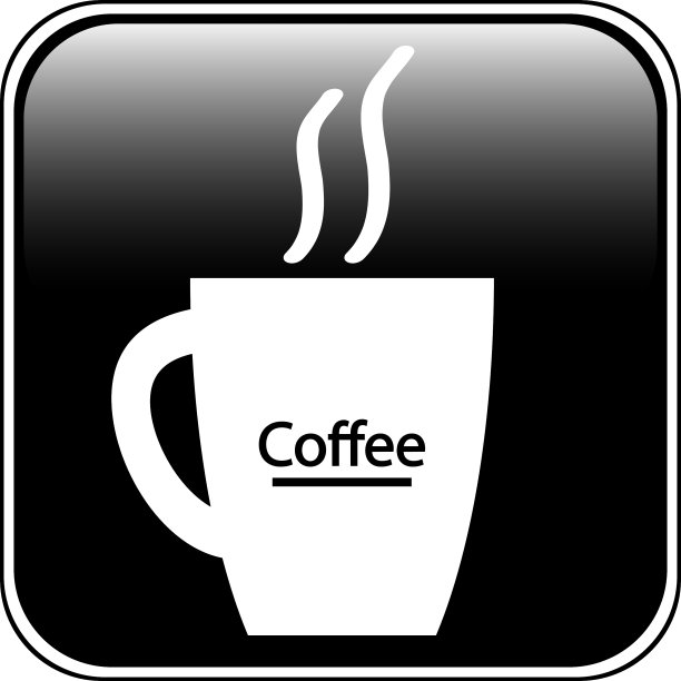 咖啡杯符号按钮图片下载