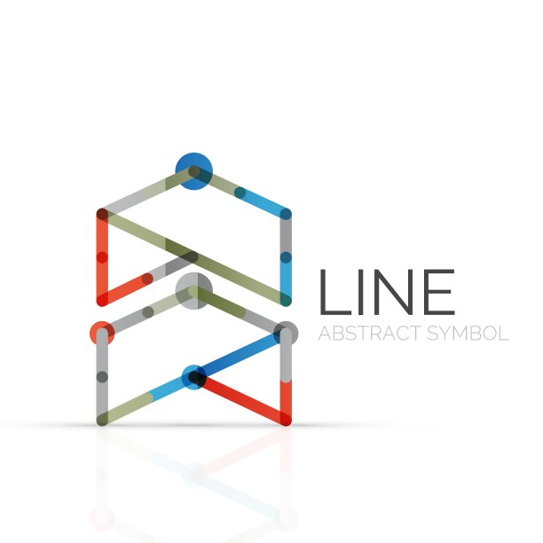 线性抽象标志连接多色图片下载