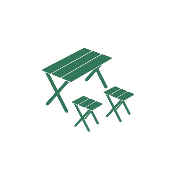 露营桌子和凳子图标图片下载