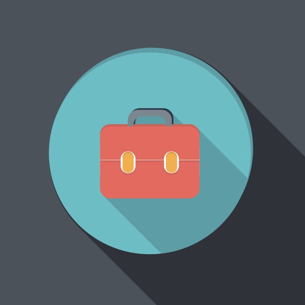 纸平图标与一个影子公文包图片下载