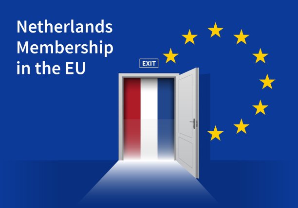 印有荷兰国旗的欧盟国旗墙图片下载