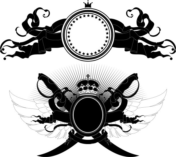 一套装饰盾牌图片下载