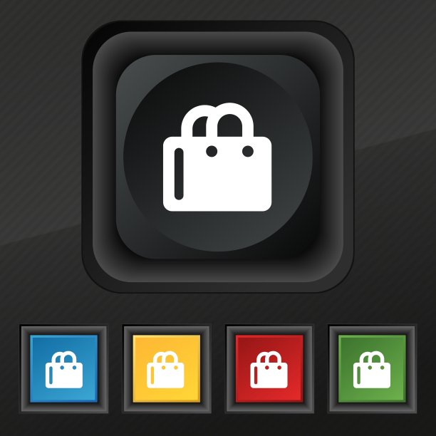 购物袋图标标志五套彩色图片下载