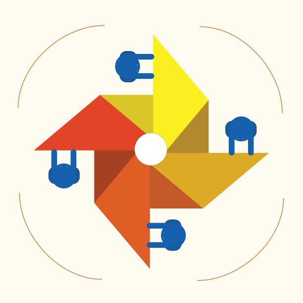 商务人士和风车图片下载