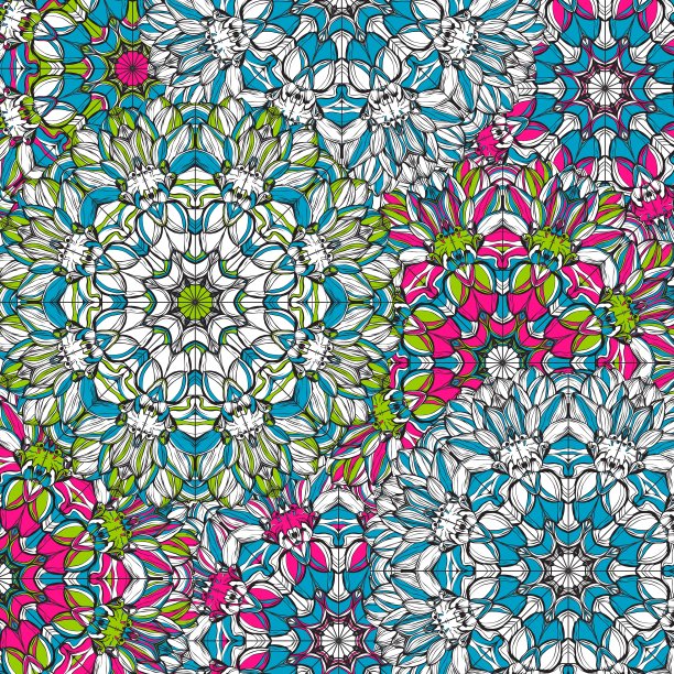 一套装饰圆曼荼罗几何圆图片下载