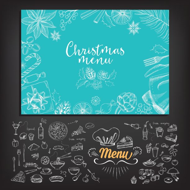 圣诞派对邀请餐厅食物传单图片下载