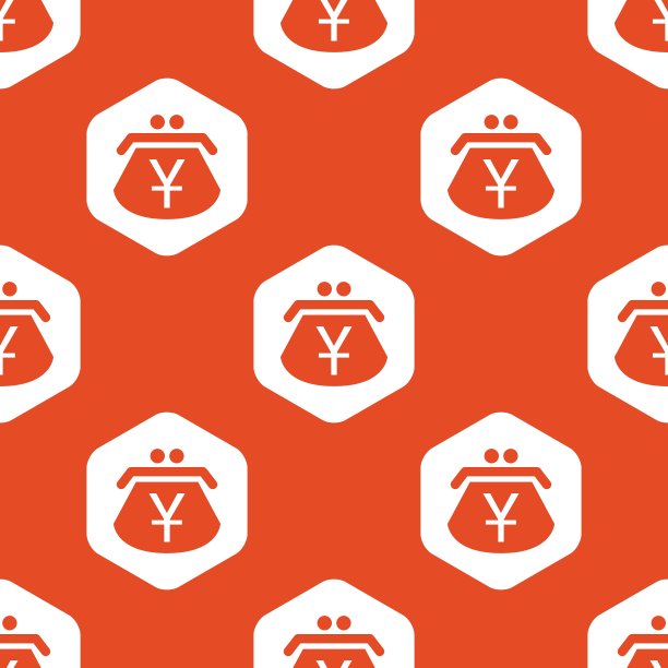 橙色六角形日元钱包图案图片下载