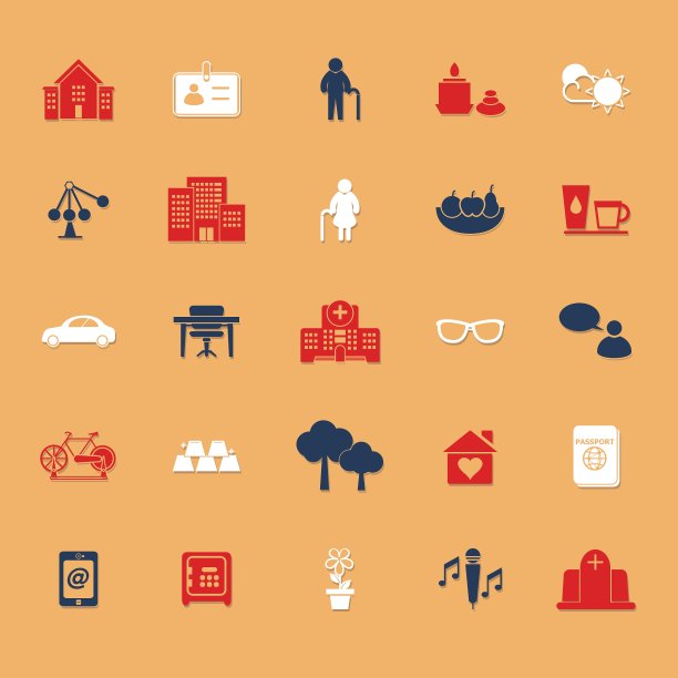 退休社区平面图标与阴影图片下载