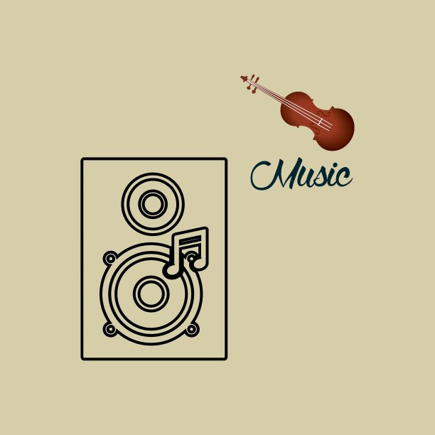 音乐设计扬声器图标白色背景图片下载