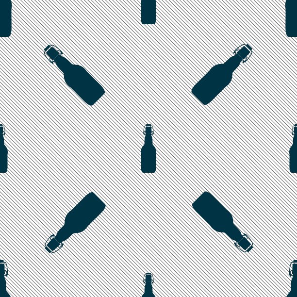 瓶子图标标志无缝图案与几何图片下载