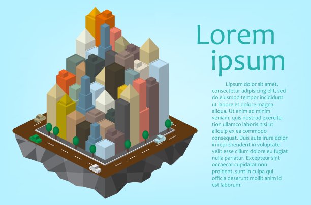 城市风格旗帜图片下载