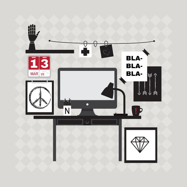 时髦的家庭办公场所图片下载