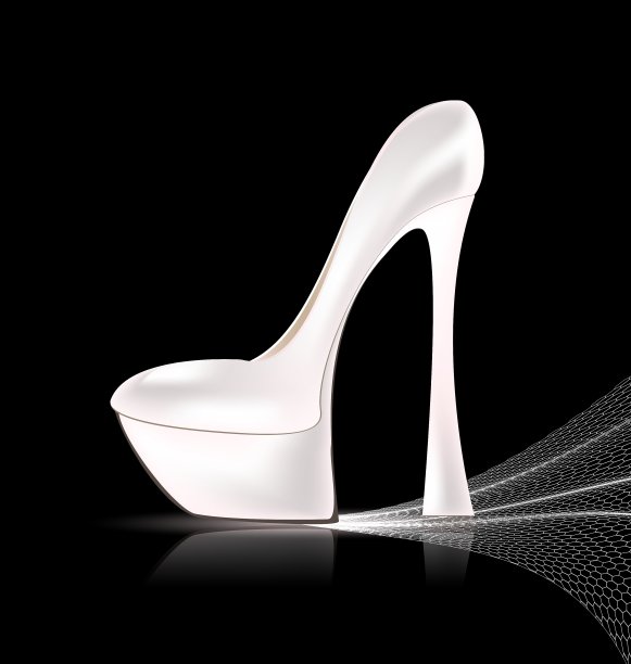 白色的鞋和面纱图片下载