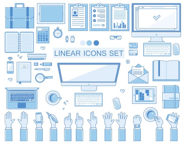 线性的工作场所图标收集单位图片下载