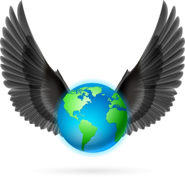 黑翼白翼的地球图片下载