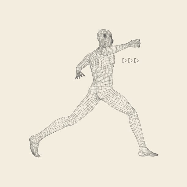 人体几何设计商业科学的三维模型图片下载