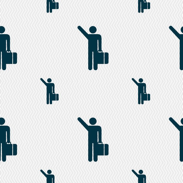 旅游标志标志无缝图案与几何图片下载