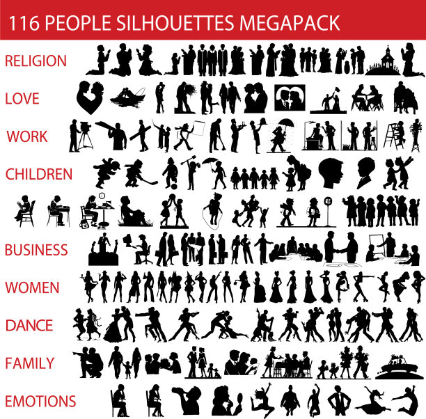 人轮廓集合图片下载