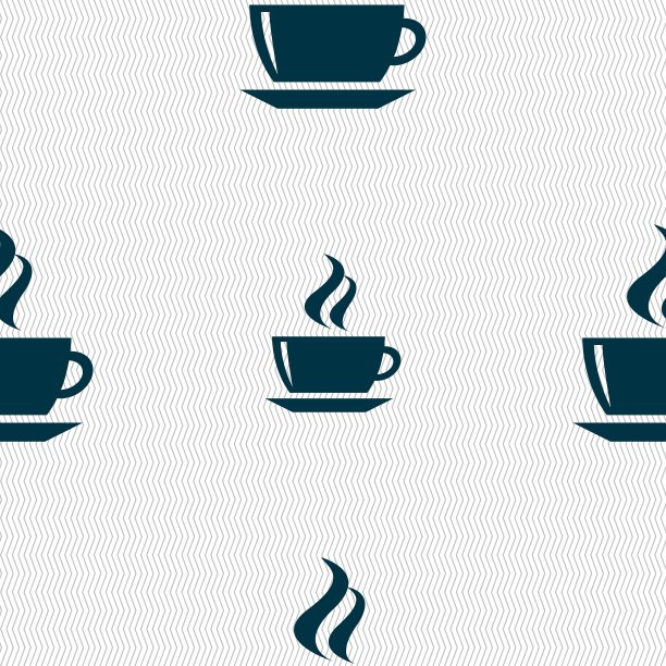 茶咖啡图标标志无缝图案用图片下载