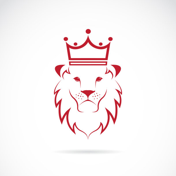 一个戴皇冠的狮子的形象图片下载