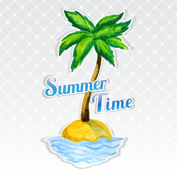 在岛上有棕榈树的职业背景图片下载