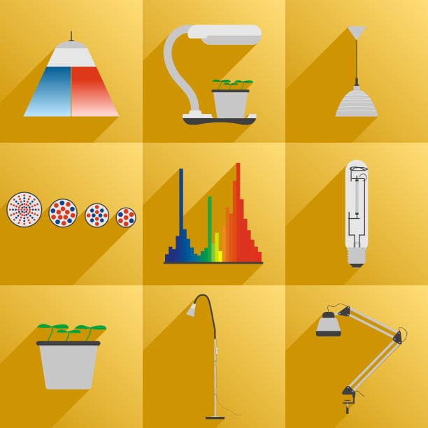 为植物设置图标LED设备植物灯图片下载