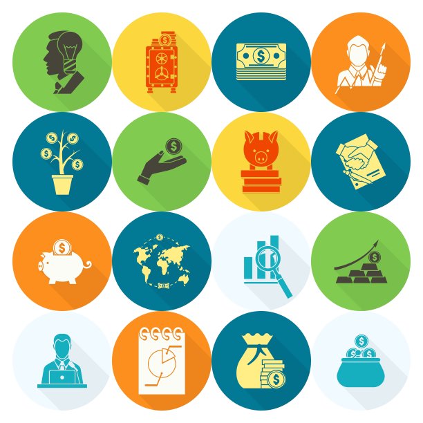 商业和金融图标集图片下载