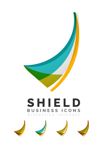 一套保护盾标志的概念图片下载