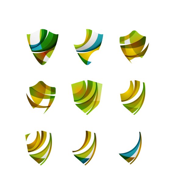 一套保护盾标志的概念图片下载