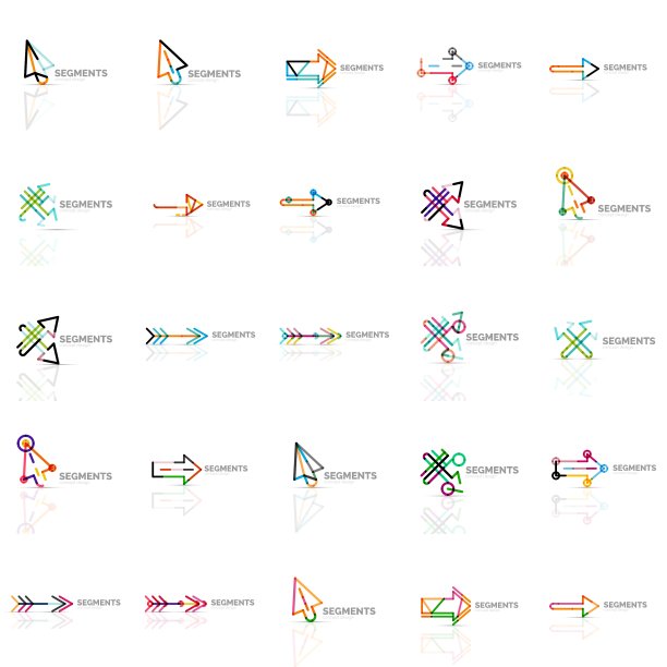 收集多彩的抽象折纸标志图片下载