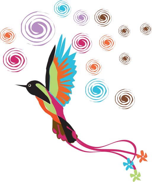 鸟的颜色，粉红色，蓝色，棕色，橙色图片下载