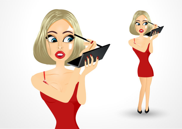 美丽逼真的女人用眼线图片下载