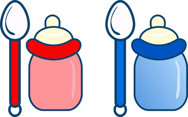 两个带勺子的瓶子图片下载