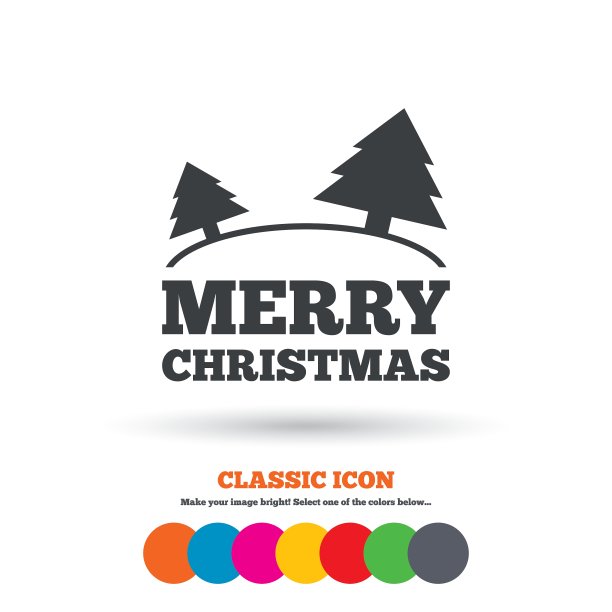 圣诞快乐标志图标树的象征图片下载