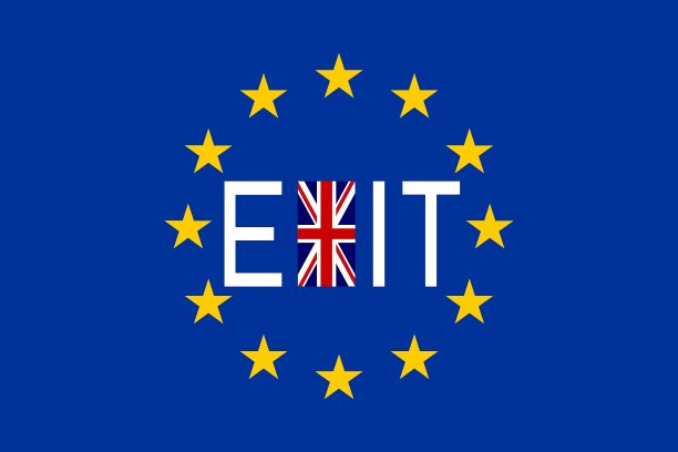 带退出字的欧洲和英国国旗图片下载