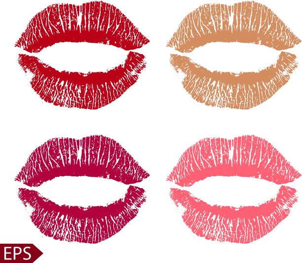 打印一套粉红色的嘴唇上图片下载