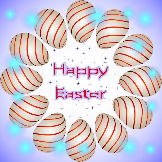 复活节彩蛋圈出了红线图片下载